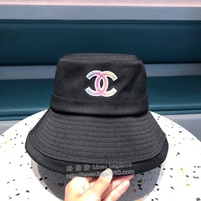 Chanel女士帽子 香奈兒2021新款刺繡簡約風漁夫帽遮陽帽  mm1561